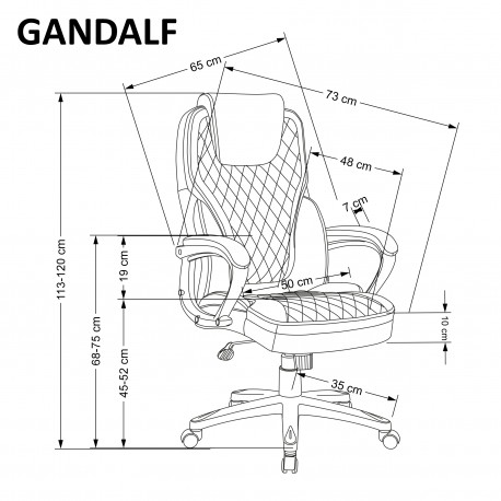 GANDALF stol, Sort / Grå