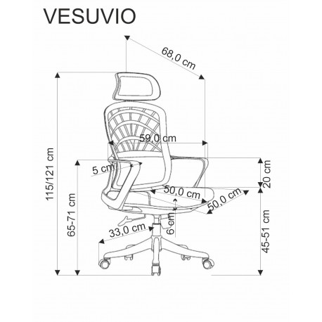 VESUVIO kontorstol, Sort