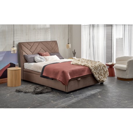 CONTINENTAL 1 160x200 seng med opbevaring Beige Velour - Monolith 09