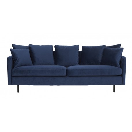 Blå velour sofa