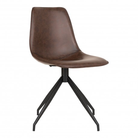 Monaco Dining Chair w. Swivel - Drejestol i mørkebrun PU