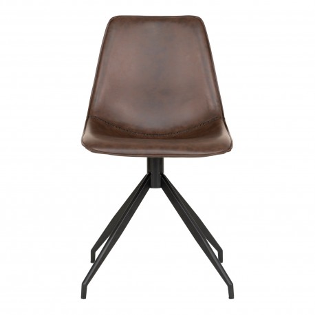 Monaco Dining Chair w. Swivel - Drejestol i mørkebrun PU