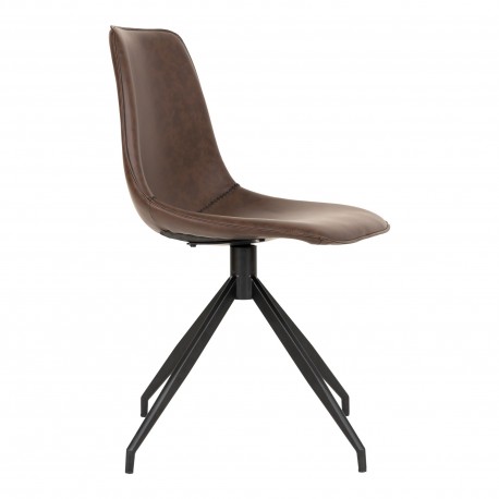 Monaco Dining Chair w. Swivel - Drejestol i mørkebrun PU