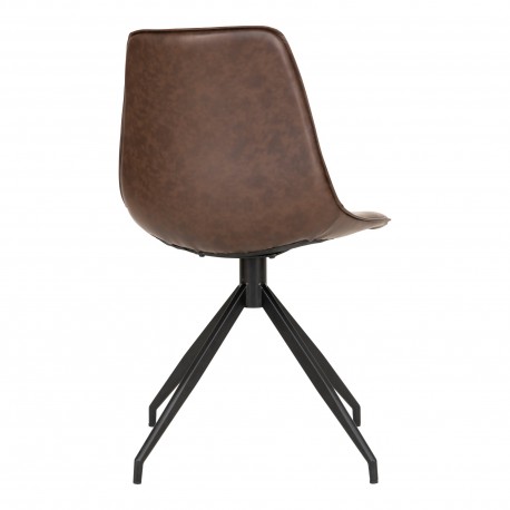 Monaco Dining Chair w. Swivel - Drejestol i mørkebrun PU