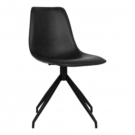 Monaco Dining Chair w. Swivel - Drejestol i sort PU