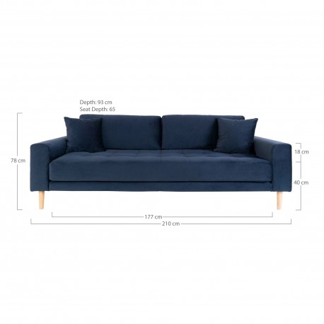 Andersen blå velour sofa