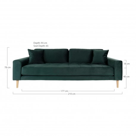 Andersen 2,5 sofa velour grøn