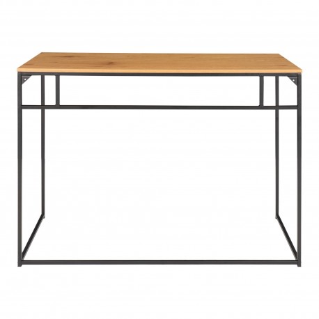 Vita Skrivebord - Skrivebord med sort ramme og egetræslook bordplade 100x45x75 cm