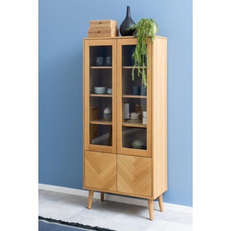 Nagano vitrine naturlig MDF