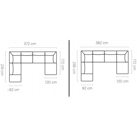 Elegance U-sofa | Højrevendt