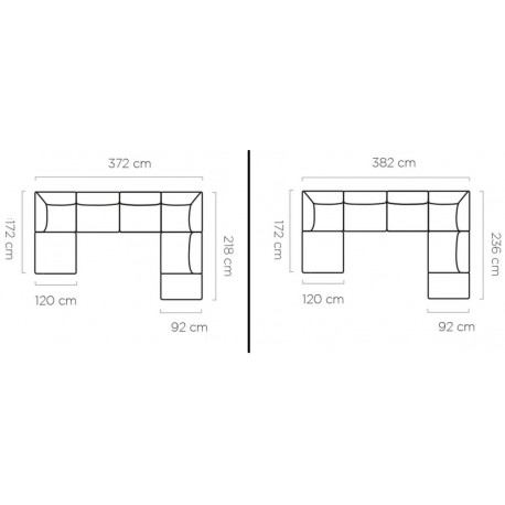 Elegance U-sofa | Venstrevendt