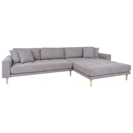 Torino Lounge Sofa lysegrå stof højrevendt