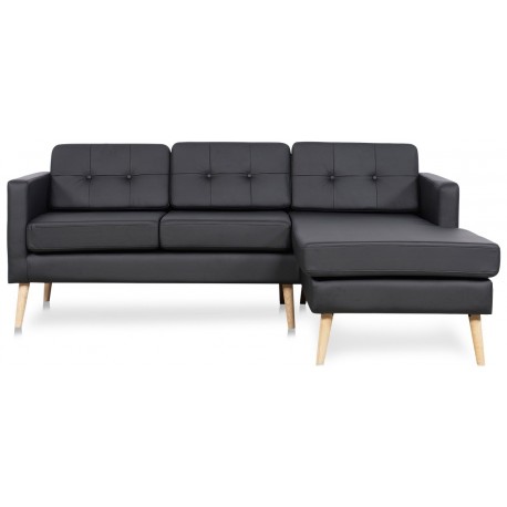 Novelty ch. sofa højrevendt - Sort tekstillæder