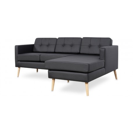 Novelty ch. sofa højrevendt - Sort tekstillæder