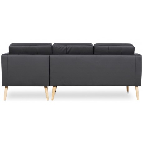 Novelty ch. sofa højrevendt - Sort tekstillæder