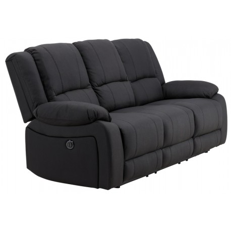 SINGAPORE 3 pers, recliner sofa med indbygget ammel - sort