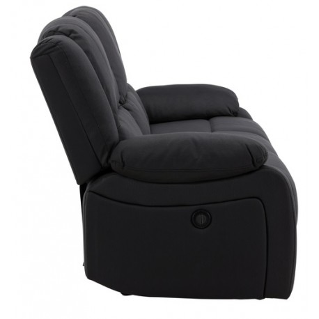 SINGAPORE 3 pers, recliner sofa med indbygget ammel - sort