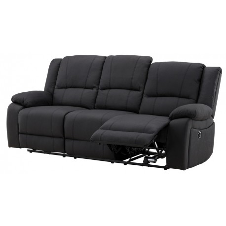 SINGAPORE 3 pers, recliner sofa med indbygget ammel - sort