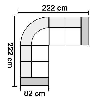 B222 X D222 cm