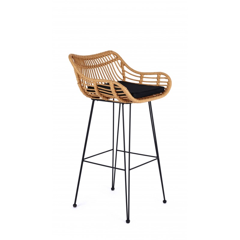 H105 Barstol, - Natur / Sort