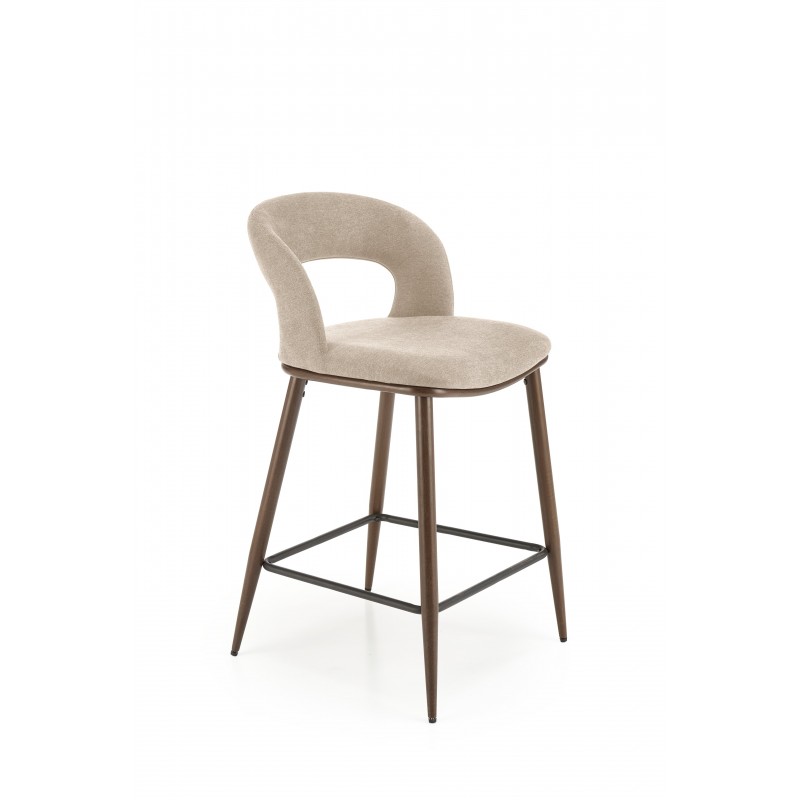 H114 Barstol, Beige / Valnød