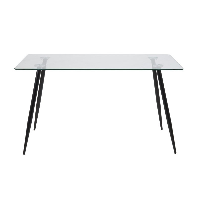 Spisebord Signature Valona klar hærdet glas mat sort stål 140x80 cm