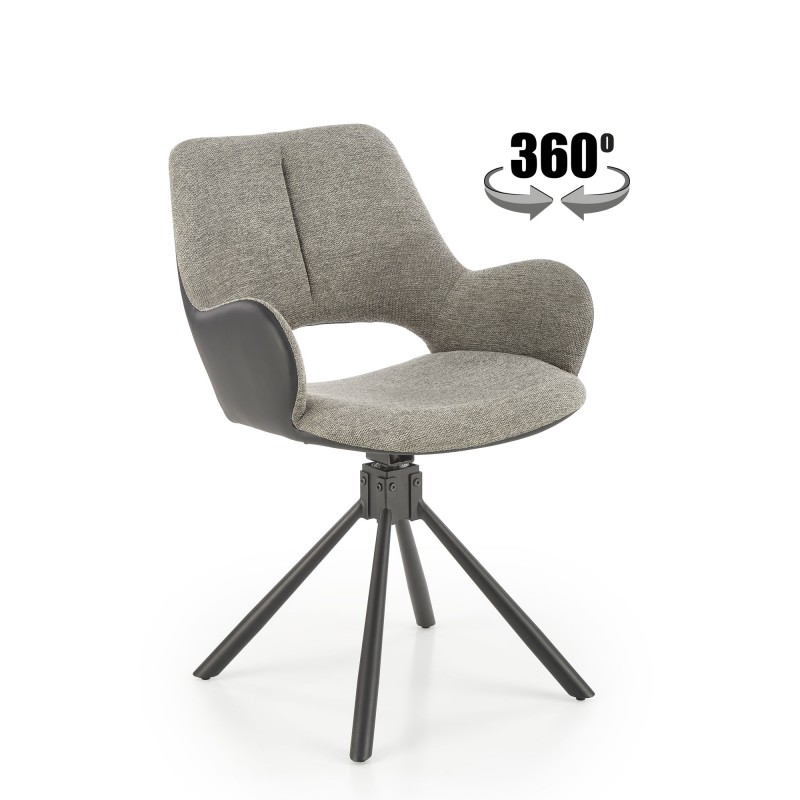 K494 Spisebordsstol - Grå / Sort