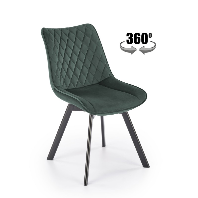 K520 Spisebordsstol - Sort / Mørkegrøn