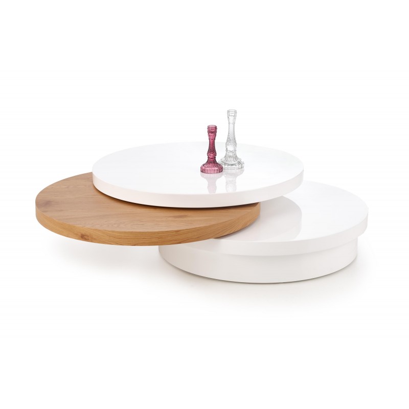 MICHELLE c. bord, - Hvid / gyldne eg