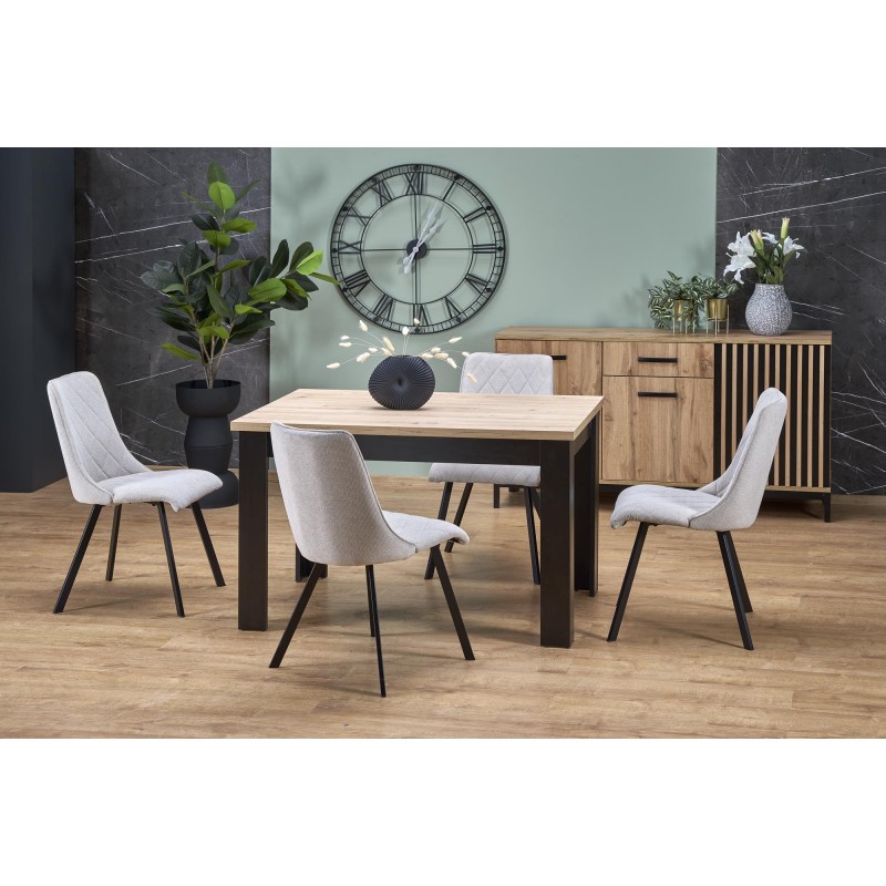 BAGIO Spisebord med udtræk, Artisan Eg / Sort