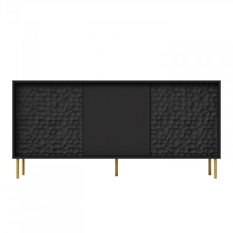 BULLET KM-1 skænk 155 cm - Sort med messingben