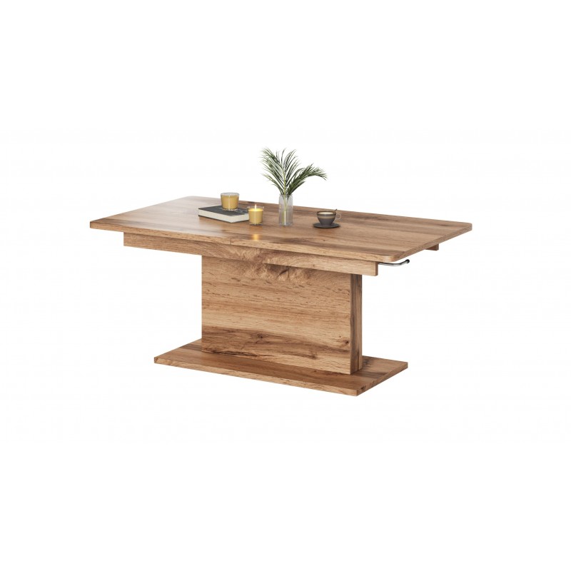 BUSETTI sofabord med løftbar spisebordsplade Justerbart 126-167 cm wotan eg