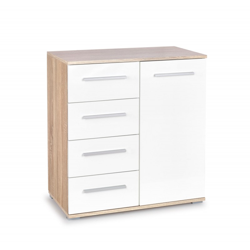 LIMA KM-2 Kommode, - Sonoma eg. / Hvid