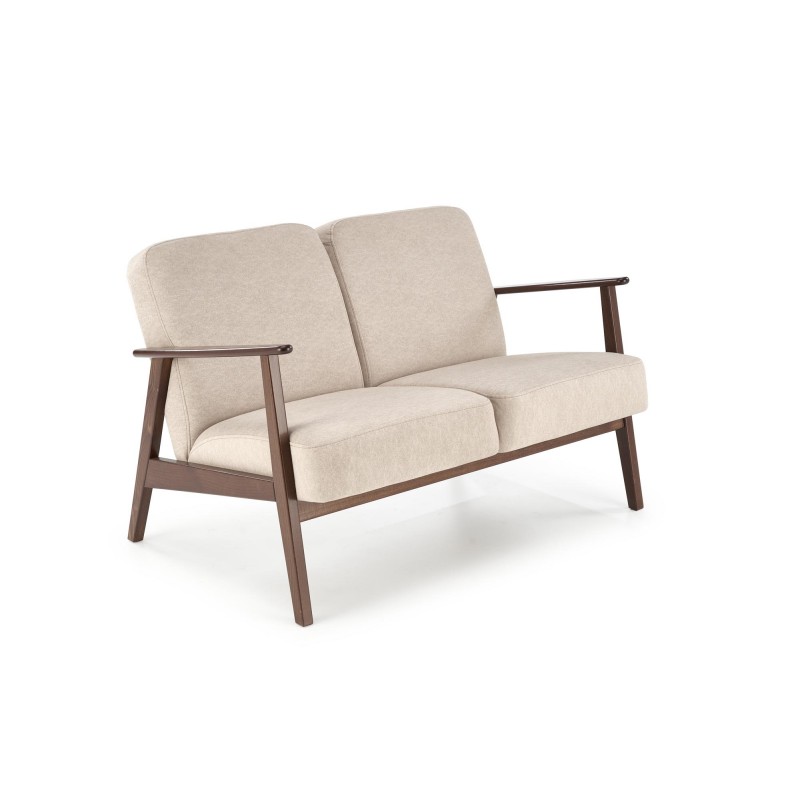 MILANO 2S sofa, Beige CASTEL#15 / mørk Valnød