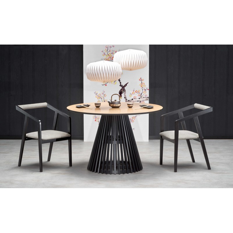 MIYAKI bord Naturlig eg, ben Sorte