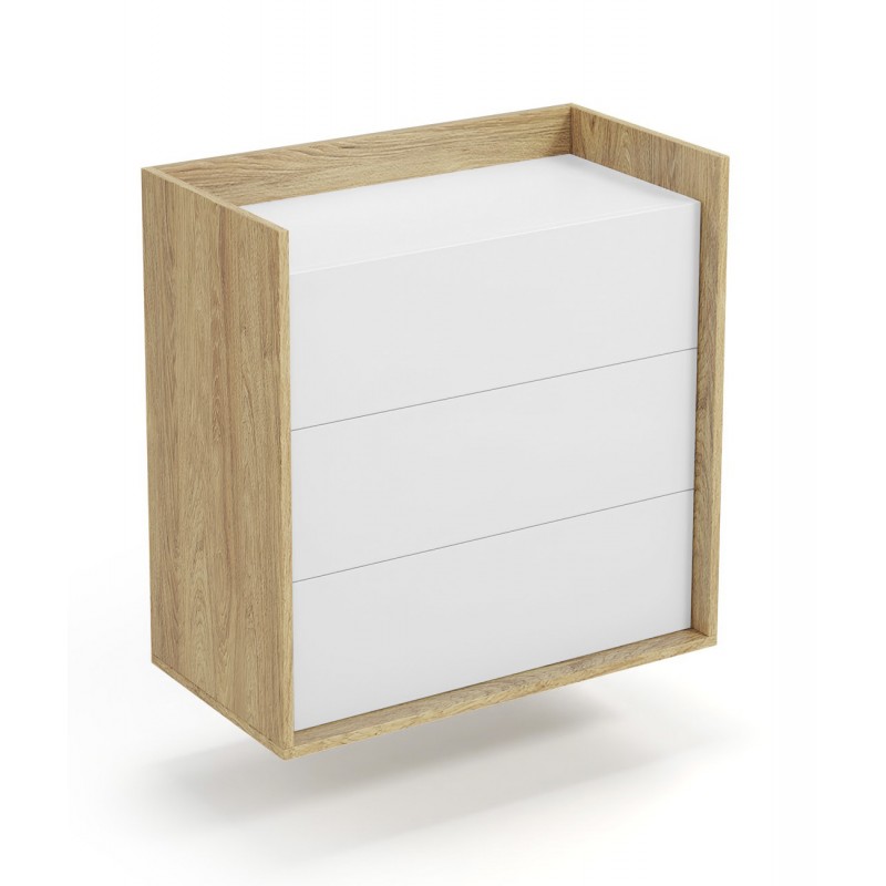 MOBIUS Kommode 3S - Hikora Eg/Hvid