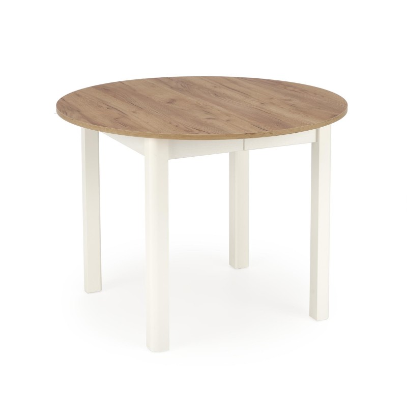 RINGO Ovalt spisebord med udtræk 102cm udvides til 142cm - Håndværks eg / Hvid