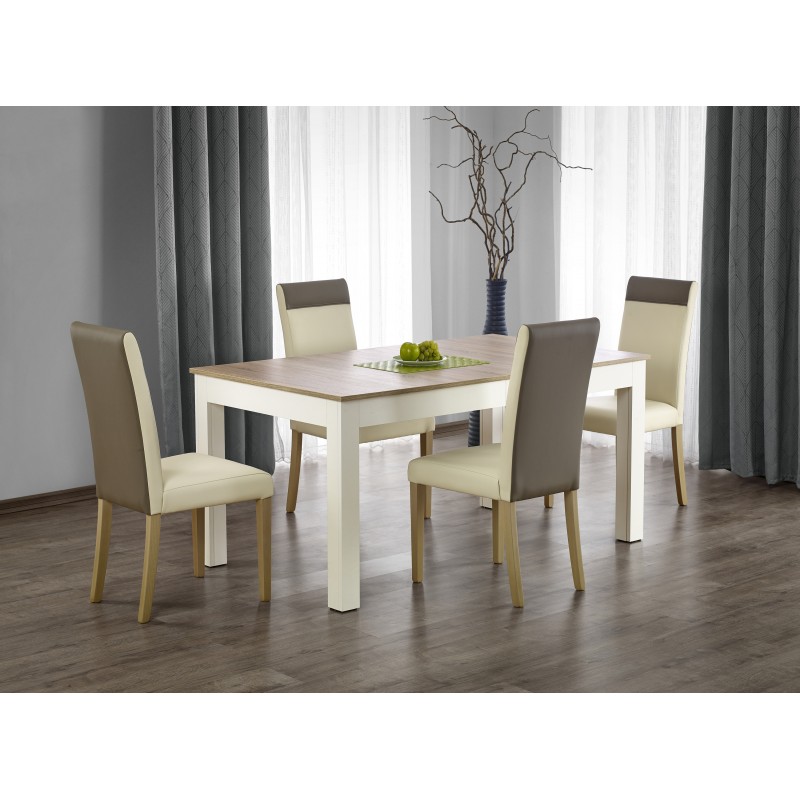 SEWERYN Spisebord med udtræk 160cm udvides til 300cm - Sonoma eg /Hvid