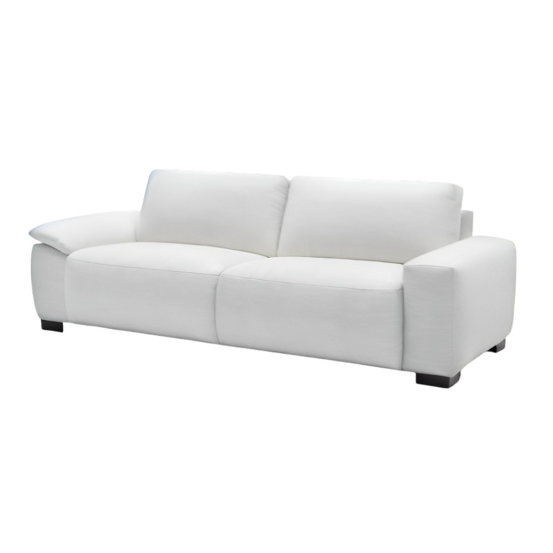 Aarhus 3 pers Hvid lædersofa