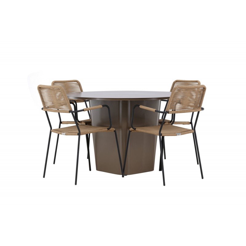 Santa Fe Rund Loungesæt - Havemøbelsæt