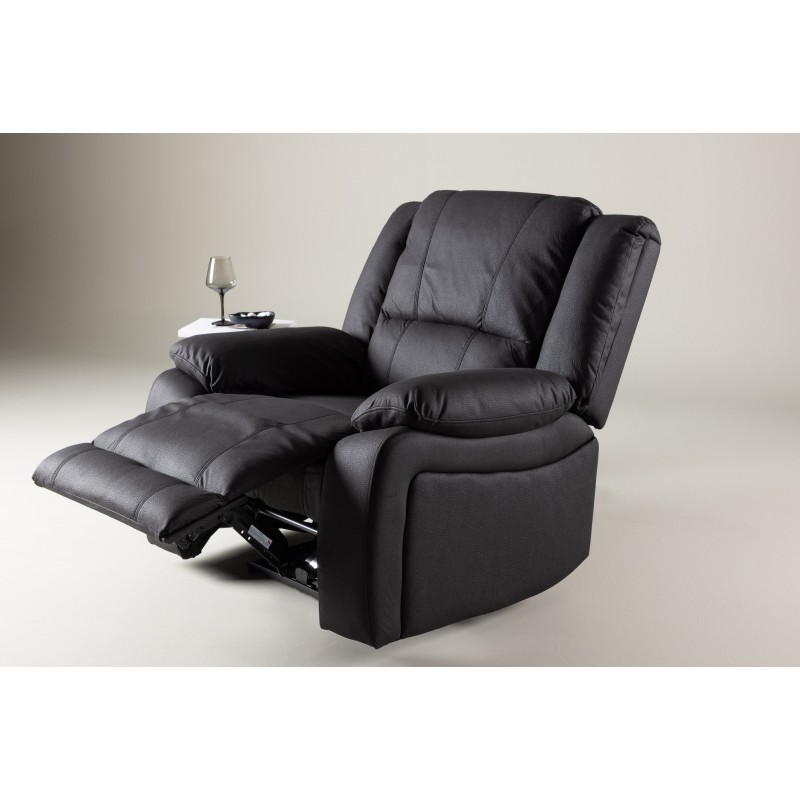 VENTURE DESIGN Singapore recliner lænestol, m. armlæn - sort polyester og metal