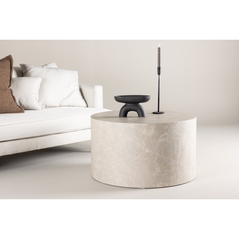 VENTURE DESIGN York sofabord, rund - beige MDF (Ø80)