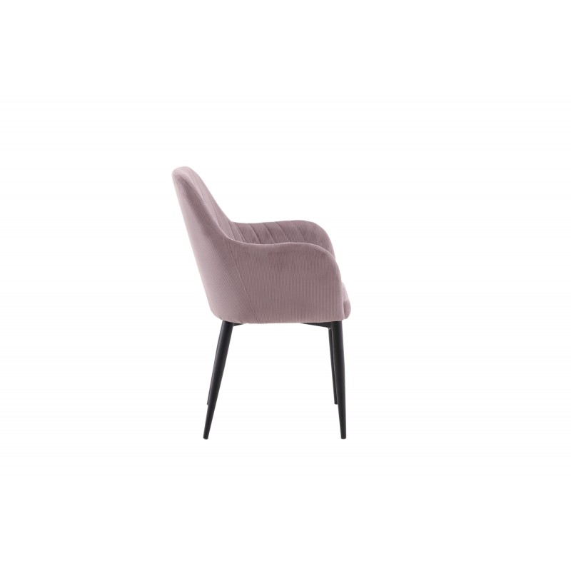 Komfort Spisebordsstol  - Sort og Støvet Rosa