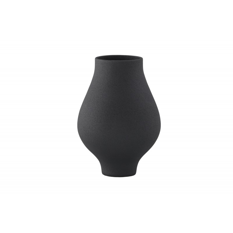 VENTURE DESIGN Rellis vase, rund - sort keramik (D10xH24xB14)