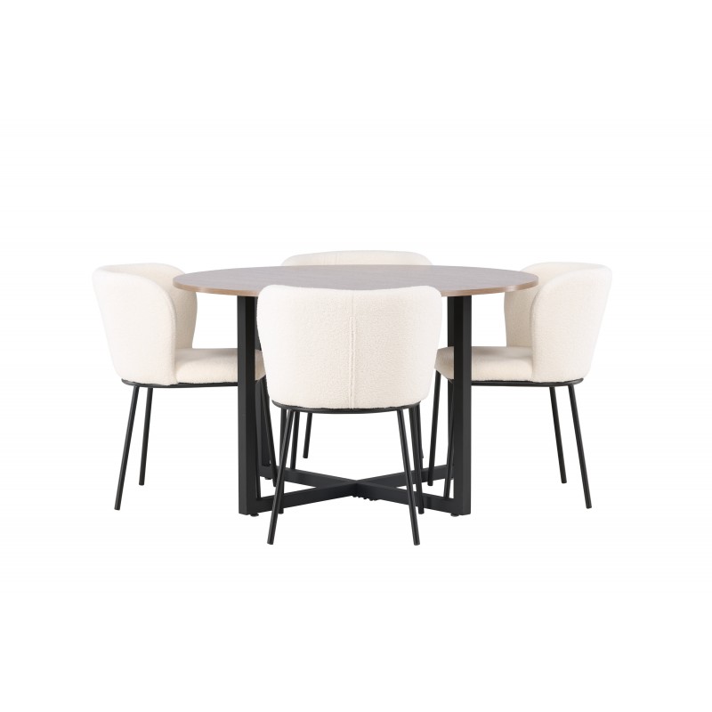 Rundt Spisebordssæt Durango med stole Edina