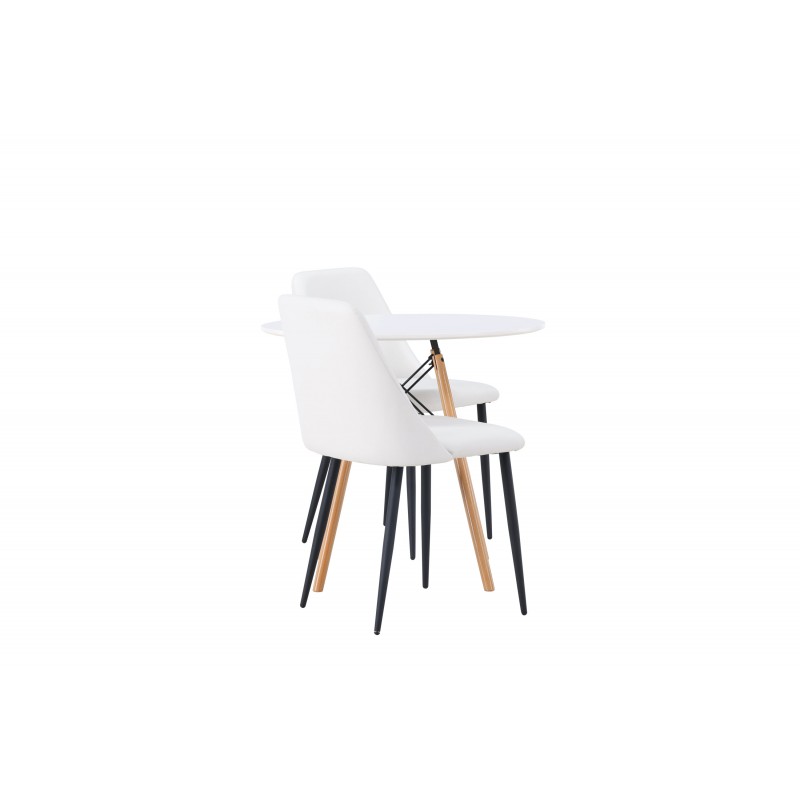 Rundt Spisebordssæt Danburi med stole Night - Hvid