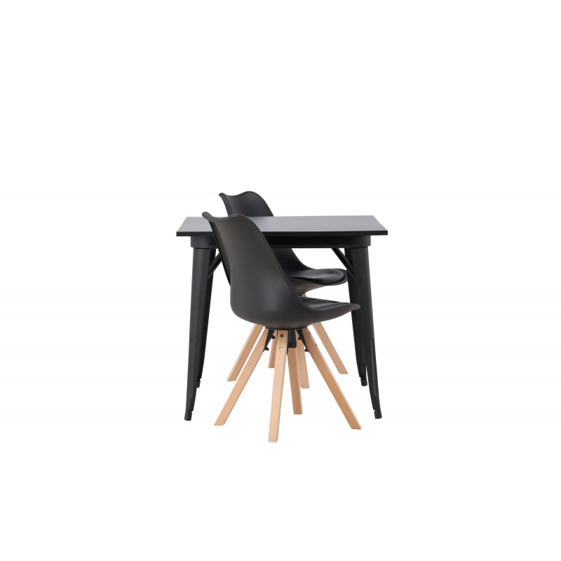 Spisebordssæt Tempe med Spisebordsstole Zeno - Sort