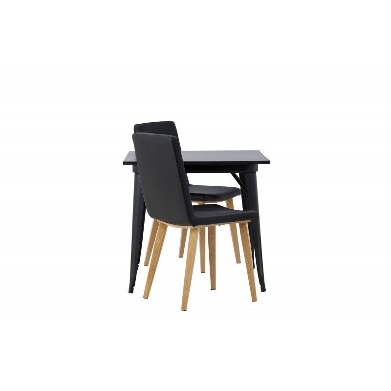 Spisebordssæt Tempe med Spisebordsstole Today - Sort