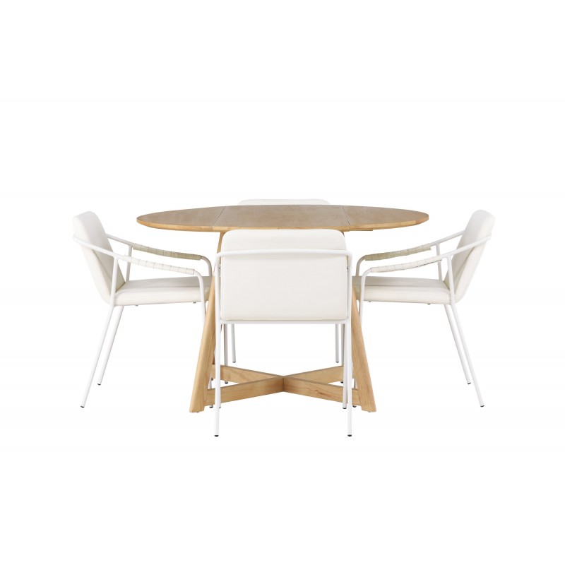 Rundt Spisebordssæt Yadikon med stole Tvist  - Beige og Brun