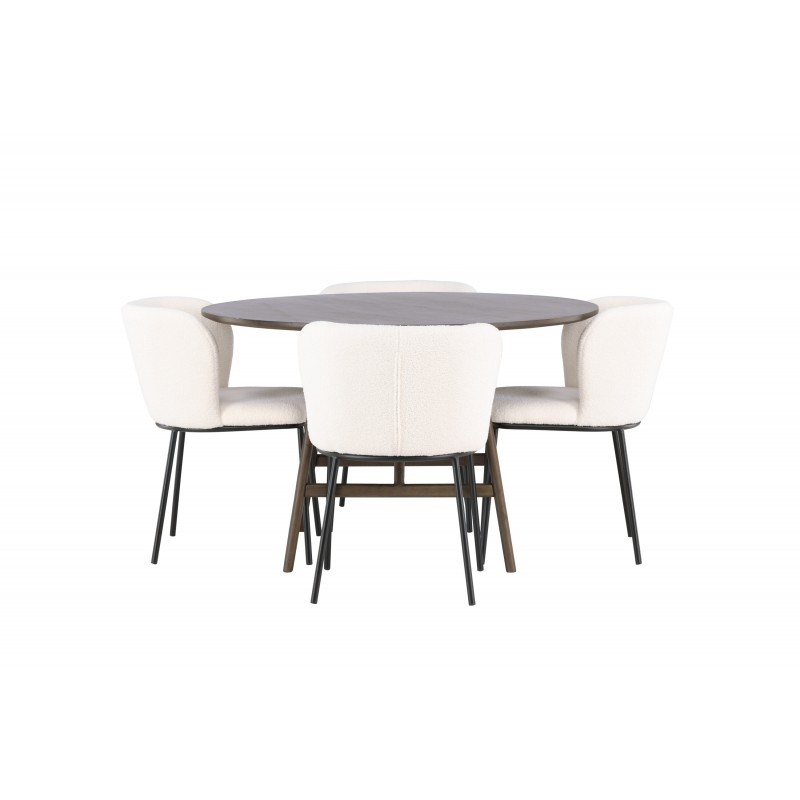 Rundt Spisebordssæt Kaseindon med stole Edina